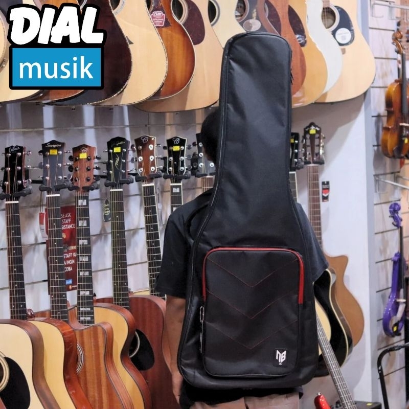 NB Alpha Gigbag Gitar Akustik Black - Gigbag Akustik Elektrik Hitam
