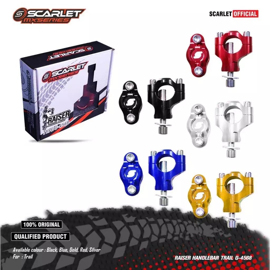 DUDUKAN STANG RAISER STANG HANDLEBAR TRAIL G 4568 SCARLET RACING