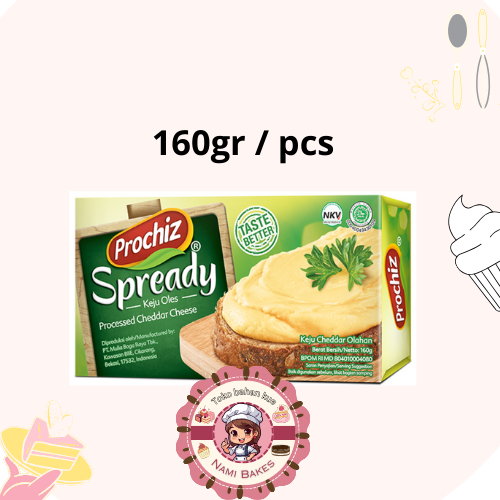 

Keju Prochiz Spready 160 gr Cheddar Processed Cheese Olahan Parut