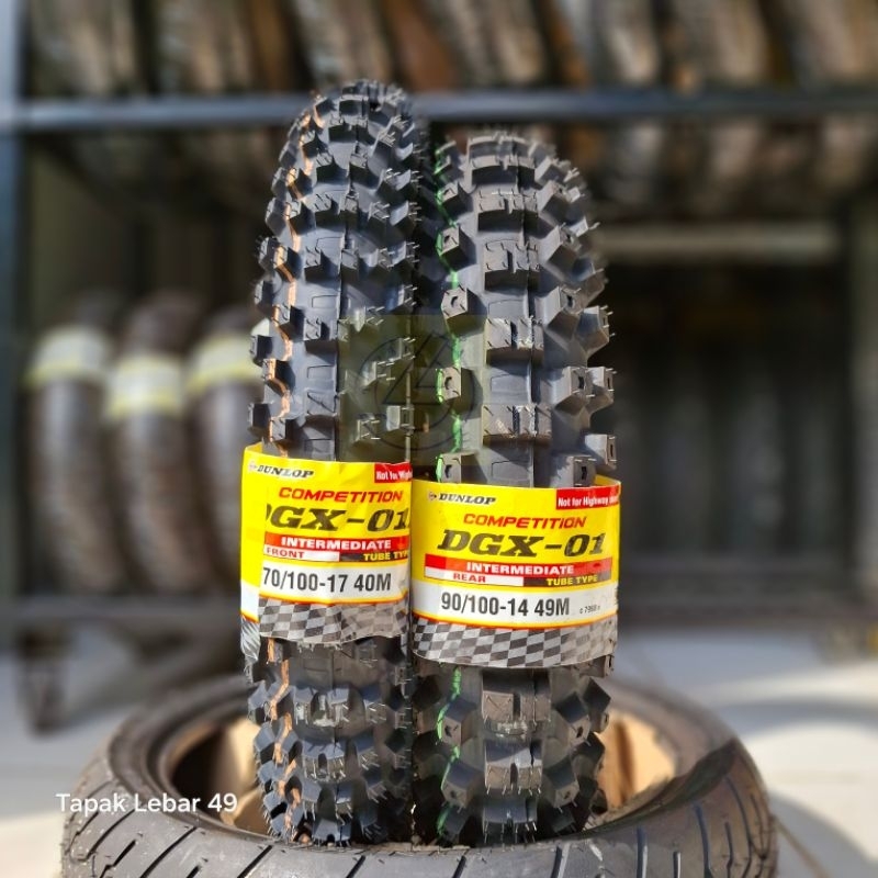 Ban DUNLOP DGX 01 PAKET Grasstrack 70.100.17 dan 90.100.14 Ring 17 dan Ring 14 Ban Offroad Motor Cro