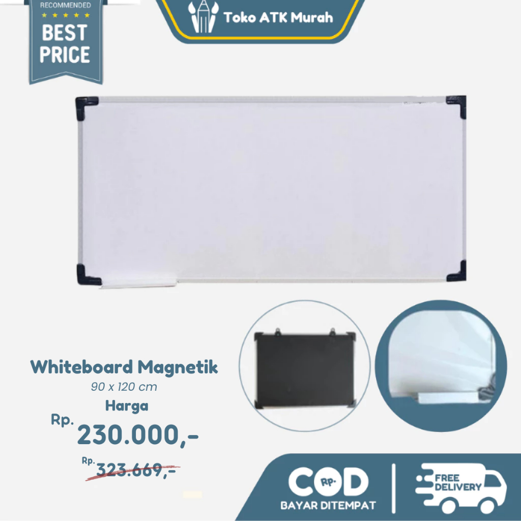 

Papan Tulis Magnetik ATK 88 / Whiteboard 60 x 120 Magnetic