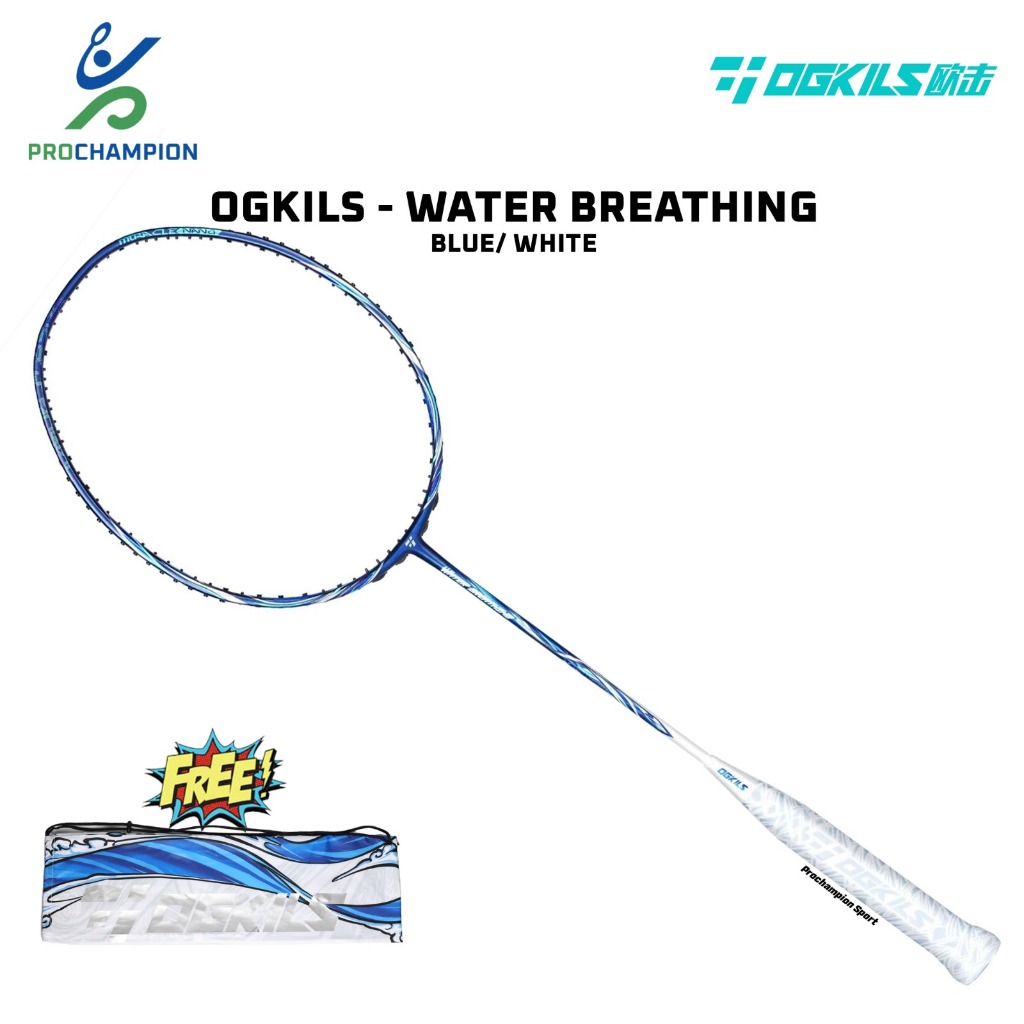 Raket Badminton OGKILS Water Breathing Blue White