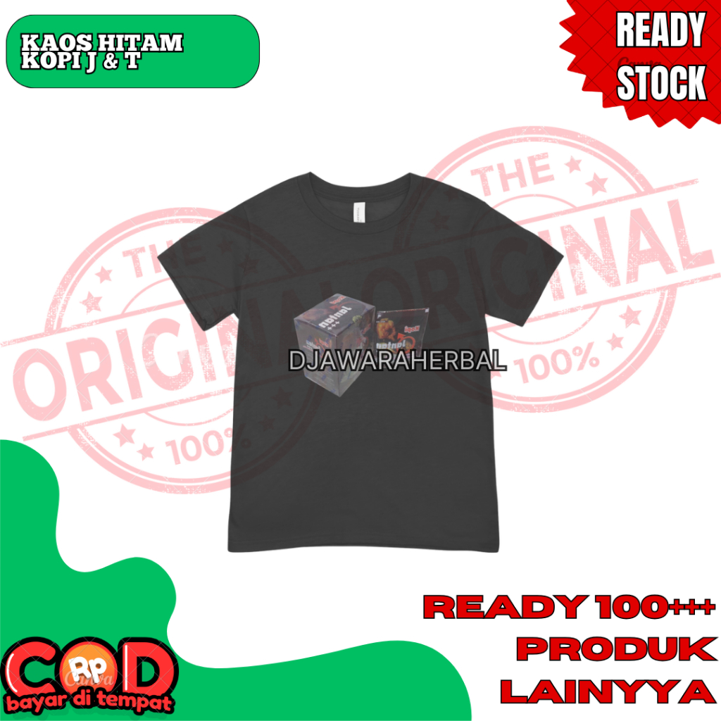 KAOS HITAM PRIA GAMBAR KOPI AYAM JANTAN