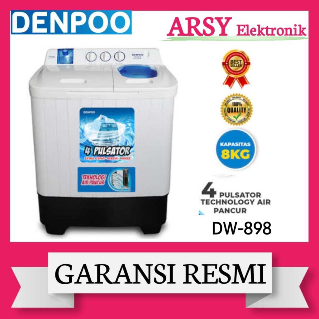 MESIN CUCI DENPOO 2TABUNG 8KG DW-898/