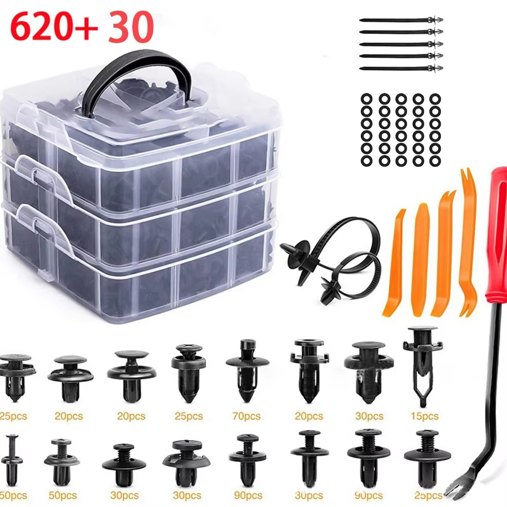 【100/620PCS】Baut Rivet Mobil/Universal Klip Bumper Baut Body Plastik Clip Kancing Motor Serbaguna Se