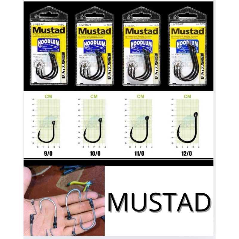 Mustad Worm Hook Alternatif Custom Anti Bengkang untuk Baby Paddle pop atau Baby silencer