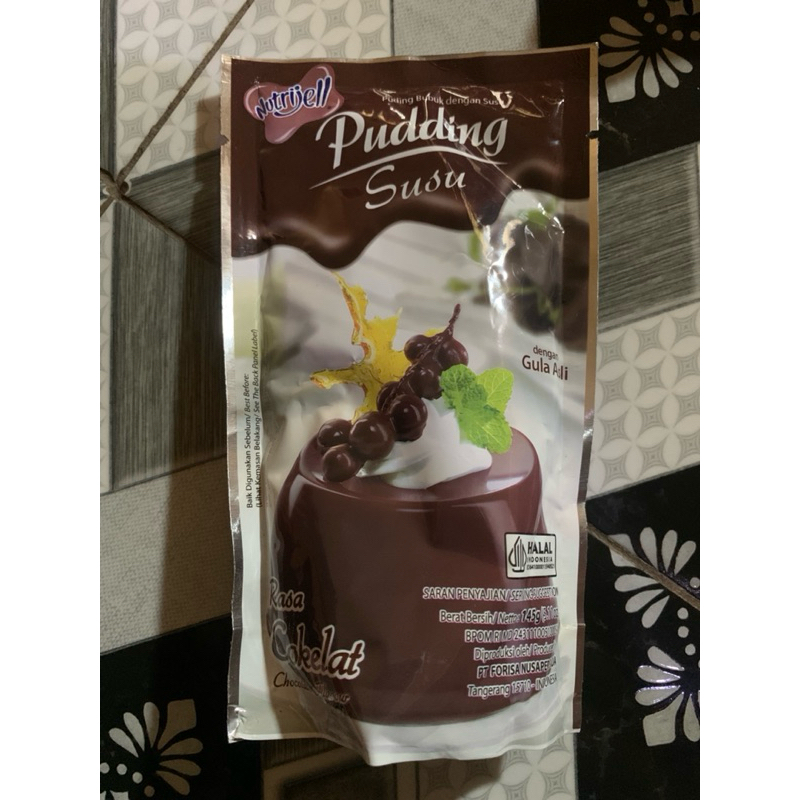 

puding susu nutrijell coklat