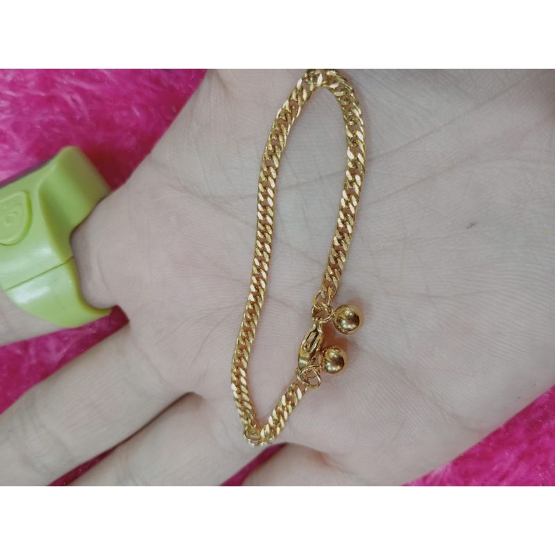 gelang rantai anak polos titanium