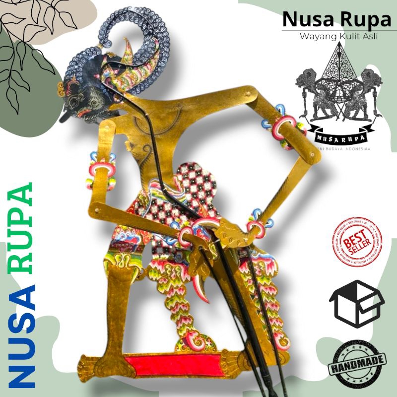 WAYANG kulit ASLI BIMA WERKUDORO Wayang Kulit Sapi ASLI Alusan Ukuran Standar Dalang