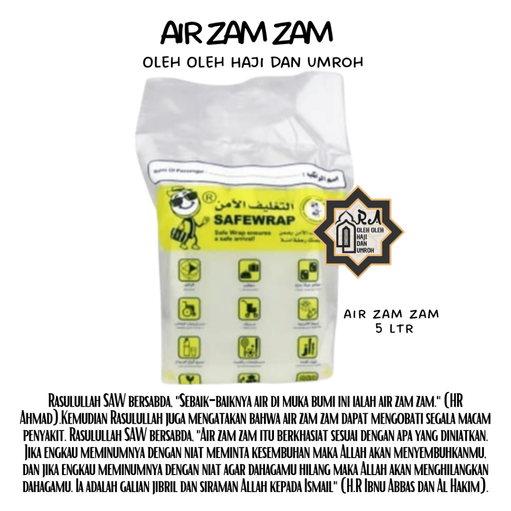 

Oleh Oleh Haji dan Umroh Zamzam 5 Liter Kemasan Berlabel
