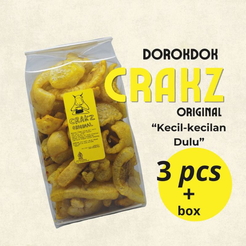 

[3pcs] Dorokdok Crakz Original (Kecil-Kecilan Dulu) / Kerupuk Kulit Sapi / Rambak