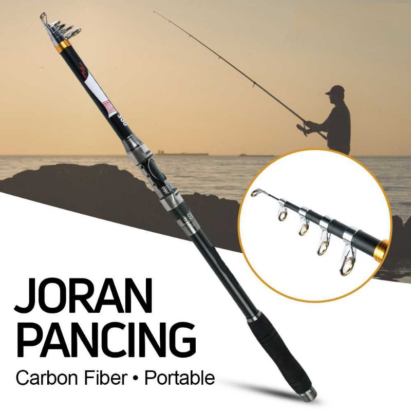 Joran Gagang Tongkat Walesan Alat Pancing Ikan Laut Murah Carbon Fiber Solid Lentur Antena Telescopi