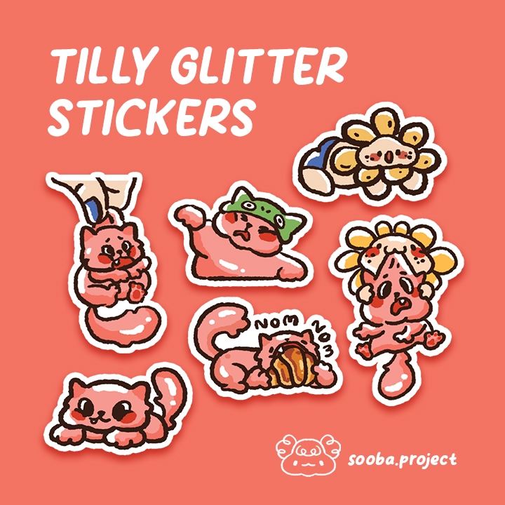 

[SOOBA] Stiker Kucing Glitter Tilly | Stiker Dekorasi Kucing Lucu