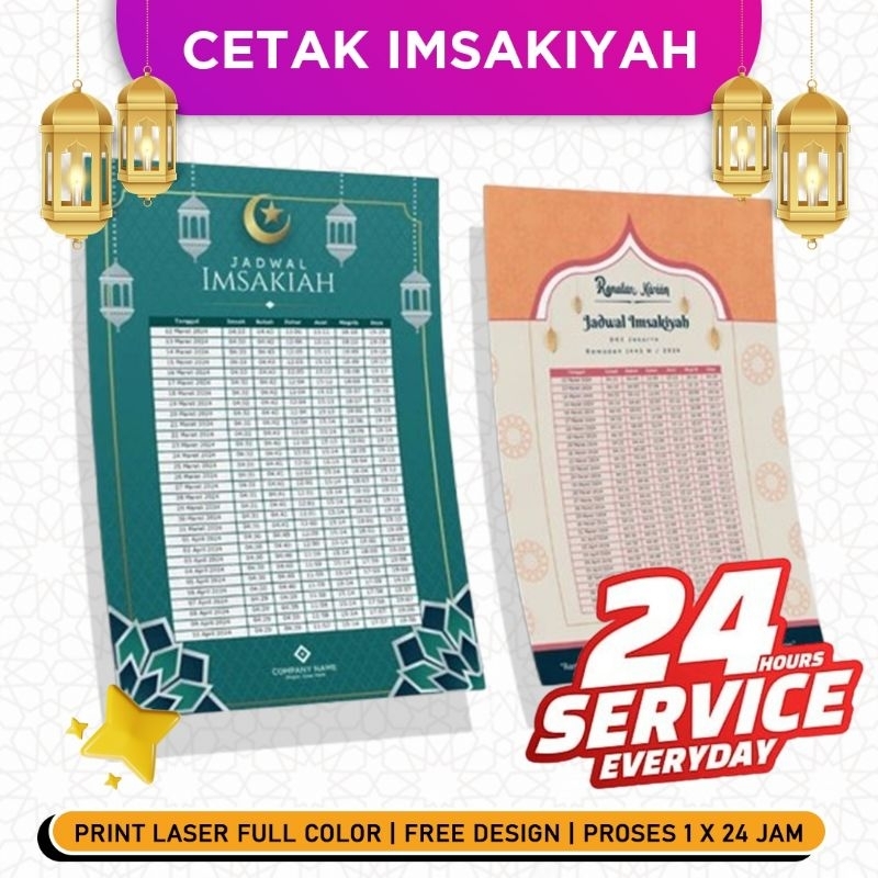 

GRATIS DESIGN Cetak Imsakiyah Ramadhan 2025 M / 1446 H Print Laser Full Colour Custom