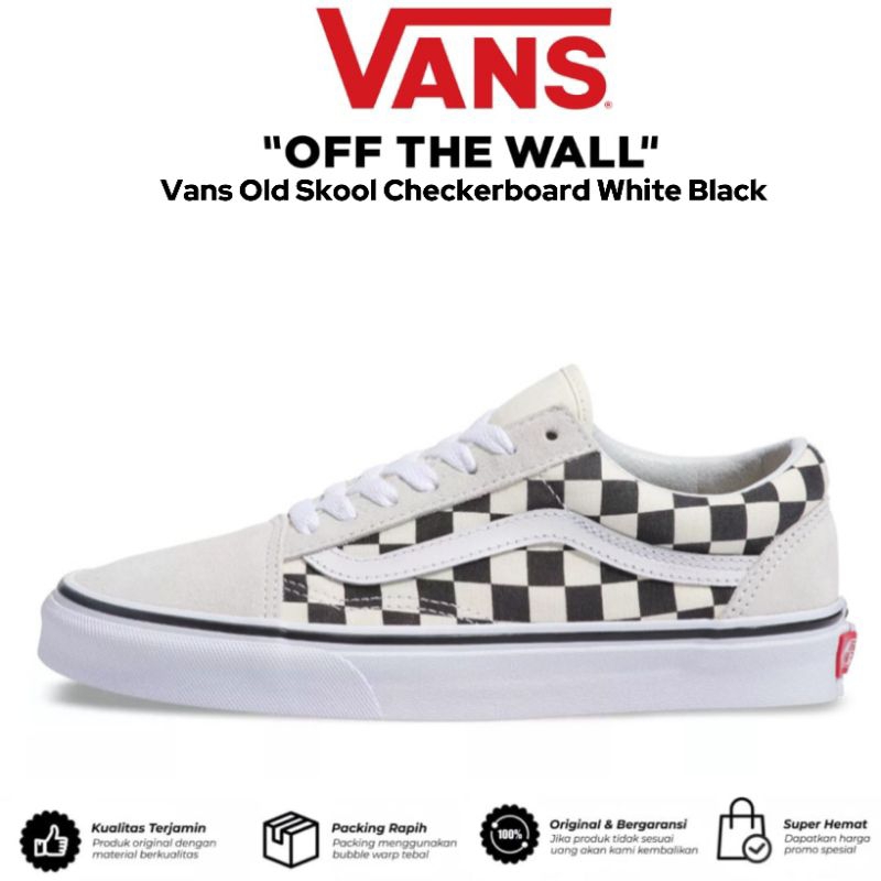 Sepatu Vans Old Skool Checkerboard White Black