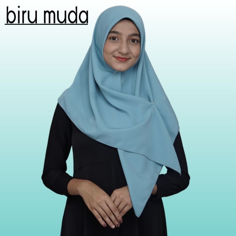 Hijab segi empat warna BIRU WARDAH No.38