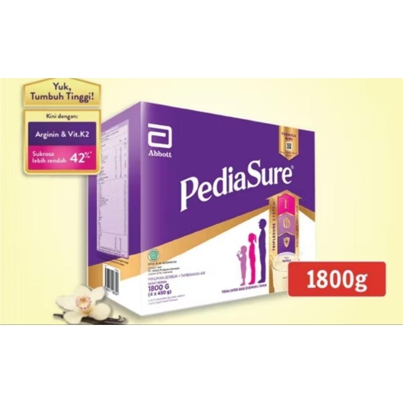 

Pediasure Vanilla 1800gr free pengukur tinggi badan (pembelian 3pcs free selimut)