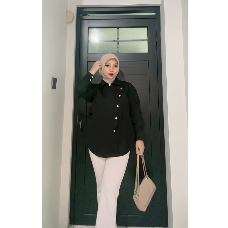 HIGH.SHINE VIVY Shirt | Kemeja Wanita Tangan Panjang Outfit Hijab Non Hijab | Kemeja Toyobo
