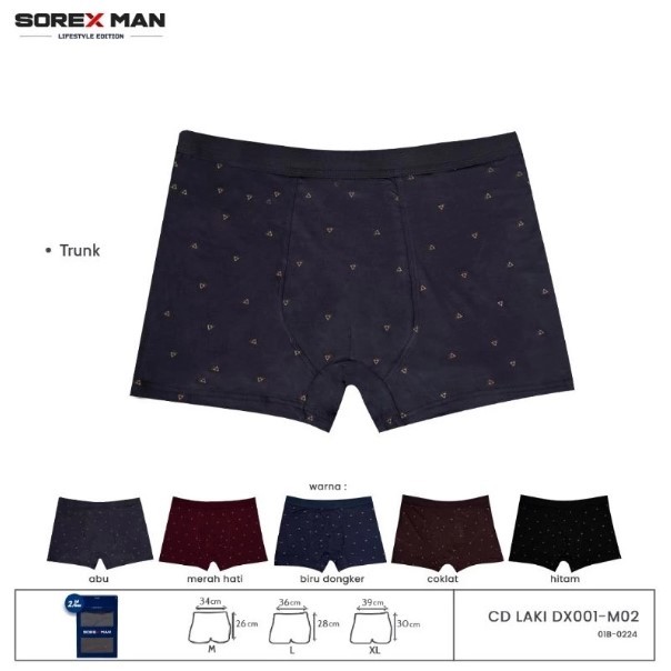 Sorex Man Celana Dalam Pria Bahan Polyester Spandex Boxer - CD DX001-M02