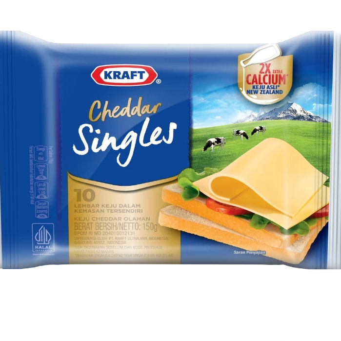 

Kraft Cheddar Single 2x Calcium 10 Lembar 120gr