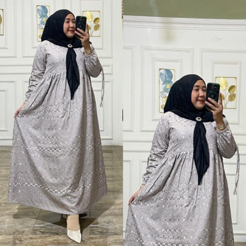 gamis katun bordir wanita dewasa