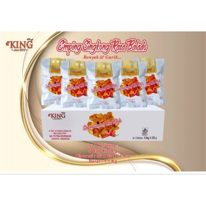 

D'King Emping Singkong Rasa Balado - Oleh oleh Jakarta - Snack cemilan enak murah
