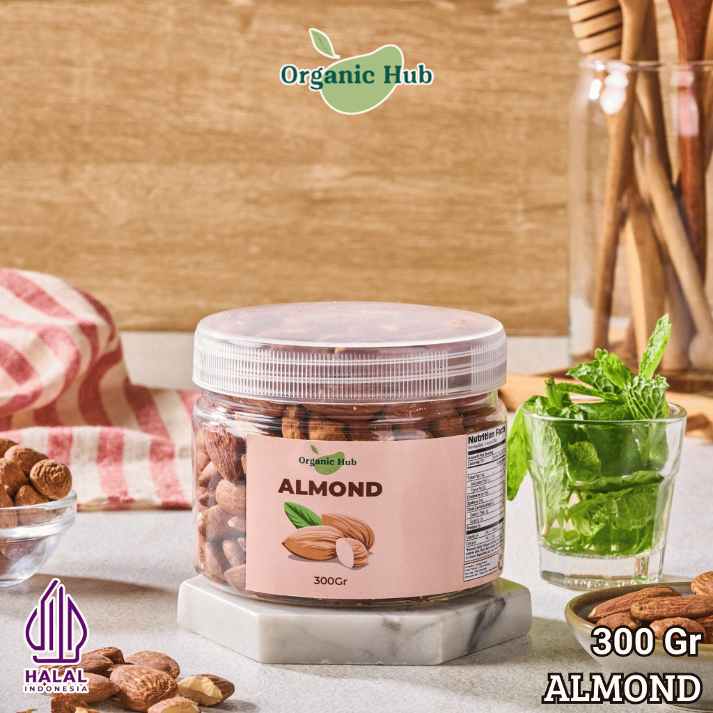 

Organic Hub Kacang Almond Utuh Premium Quality Roasted 300 gr