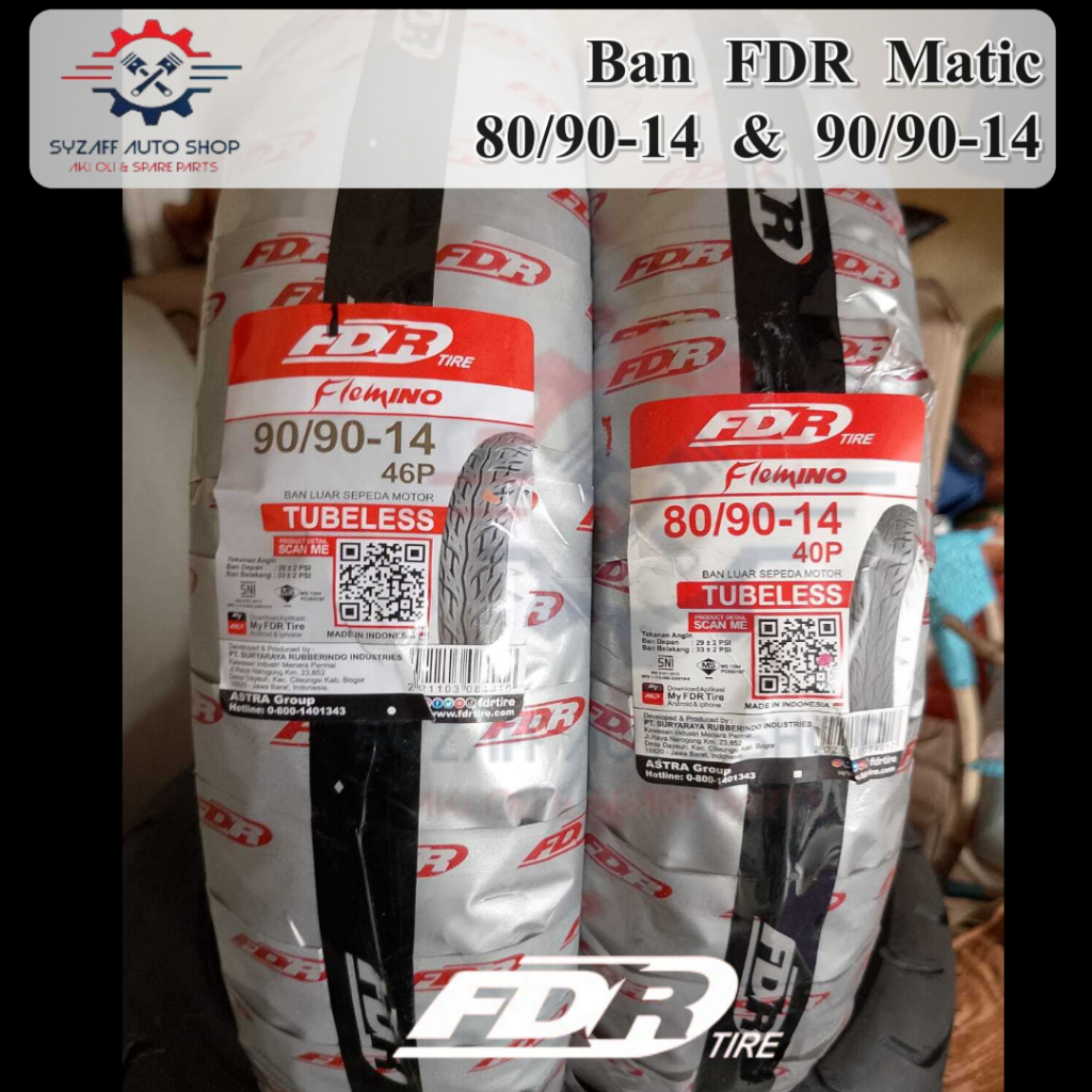 BAN FDR FLEMINO RING 14 / ( 80/90-14 / 90/90-14 / 100/90-14 ) BAN FDR TUBELESS TUBLES RING 14 / BAN 