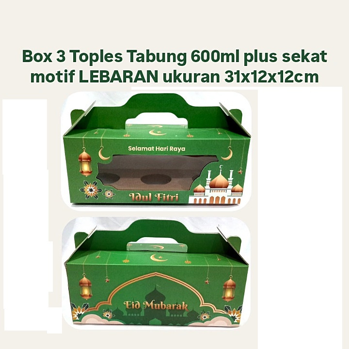 

Gable Box Toples Tabung 600ml Dus Hampers Lebaran 31x12x12 Cm Kotak Cookies Toples Kuker Packaging