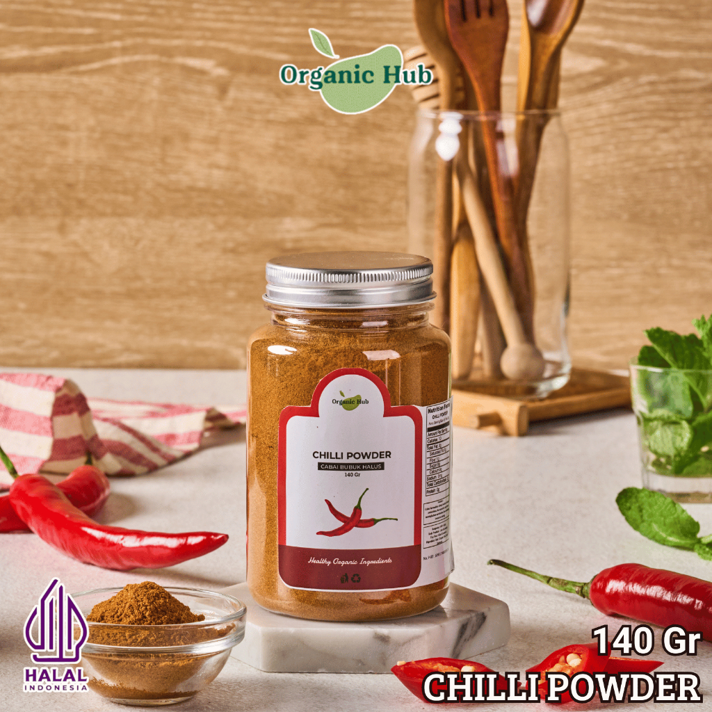 

Organic Hub Bubuk Cabe Kering Halus Kualitas Premium 100% Chili Powder Cabai Bumbu Dapur 140 gr