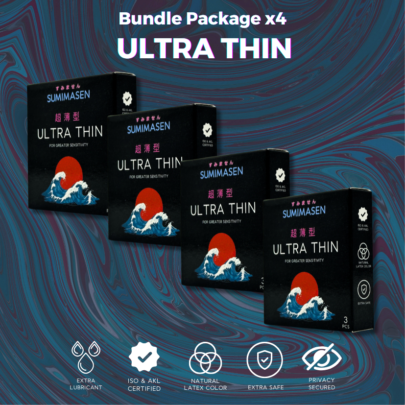 Rasa Nusantara2- Bundle 4 Kotak Sumimasen Kondom Extra Tipis Pria isi 3pcs - Sumimasen Kondom Ultra