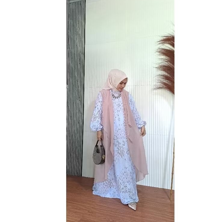 Gamis outer ceruty babydoll