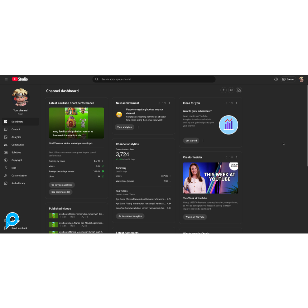 Akun Youtube 1000 - 10000 Subscriber