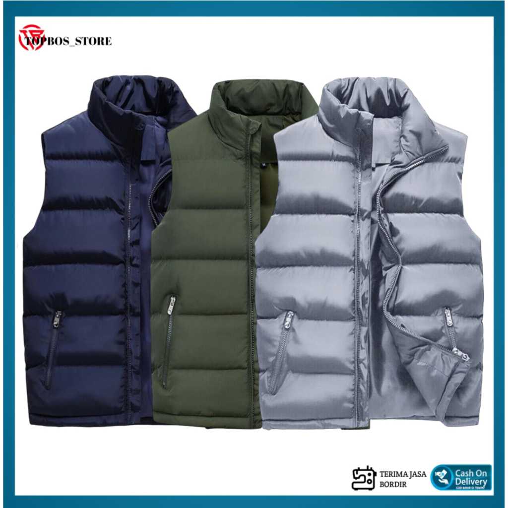 Rompi Parasut Puffer - Rompi Gelembung Tahan Angin - Rompi Musim Dingin - Rompi Parasut Premium