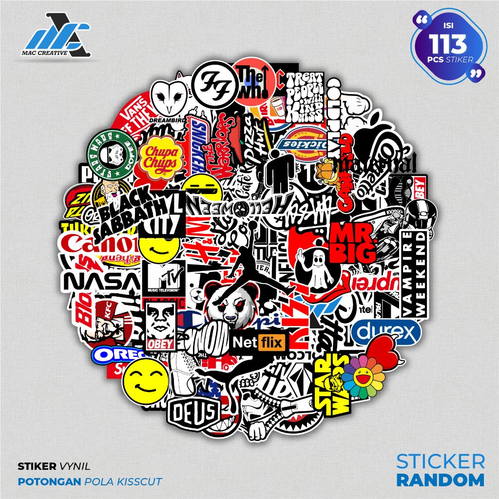 

STIKER VINYL HYPEBEAST 113pcs WATERPROOF AESTHETIC, RACING - STIKER LAPTOP HELM MOTOR HAPE KOPER TAS