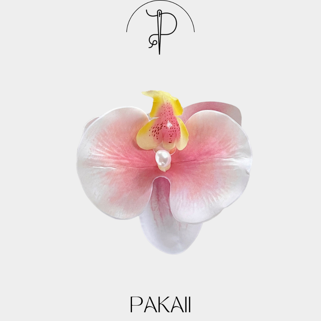 PAKAII Jepit Rambut Wanita Bunga Anggrek Cantik Flowers Hair Clip Latex - 1989
