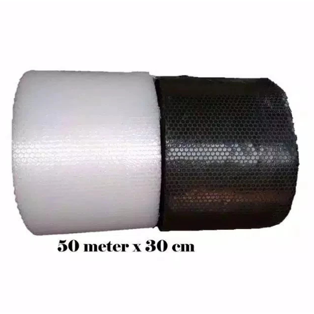 

Bubble Wrap HITAM/PUTIH METERAN 30CM x 50M