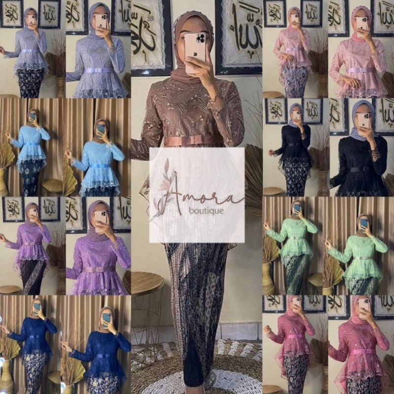 SET/ATASAN KEBAYA PITA AURORA QIANA TULLE REALPICT - KEBAYA MODERN - KEBAYA WISUDA - KEBAYA PESTA - 