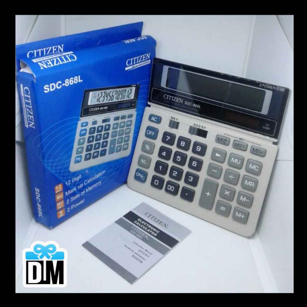 

Kalkulator Citizen Alat Hitung Kantoran Ukuran Sedang Calculator Calc Sempoa Elektronik SDC 868 L
