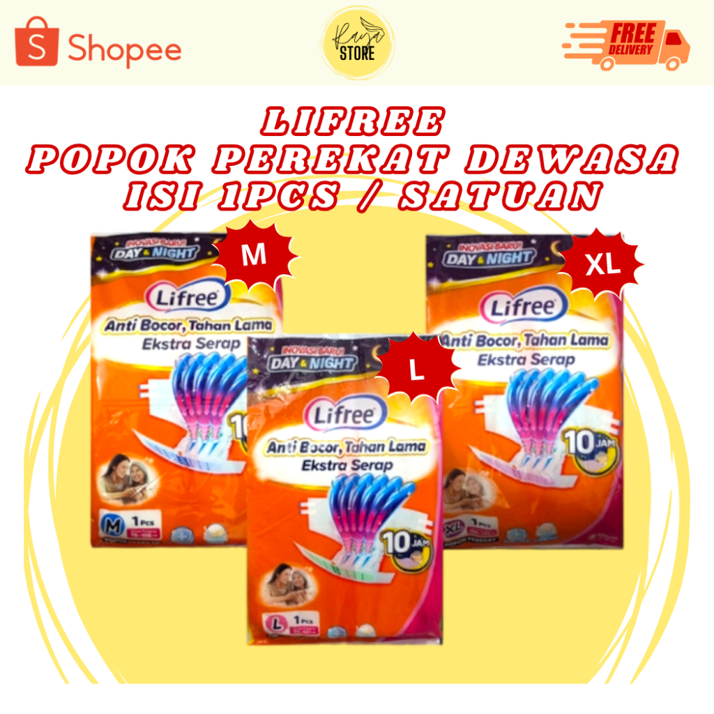 Lifree Popok Perekat Dewasa - Lifree Popok - Popok Perekat - Popok Sekali Pakai - Pampers Perekat