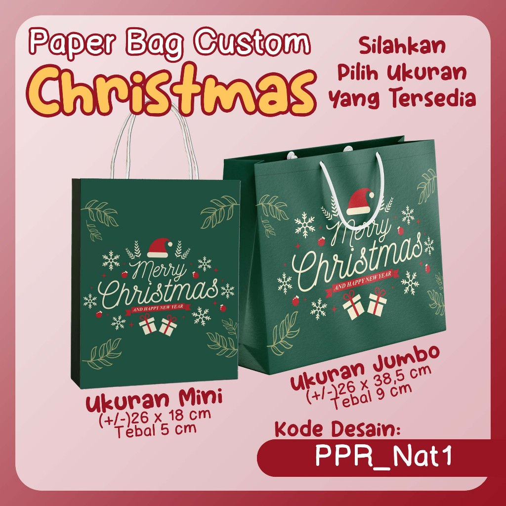 

Paper Bag - TEMA NATAL / CHRISTMAS / BUNGKUS KADO CUSTOM - Ukuran JUMBO dan MINI