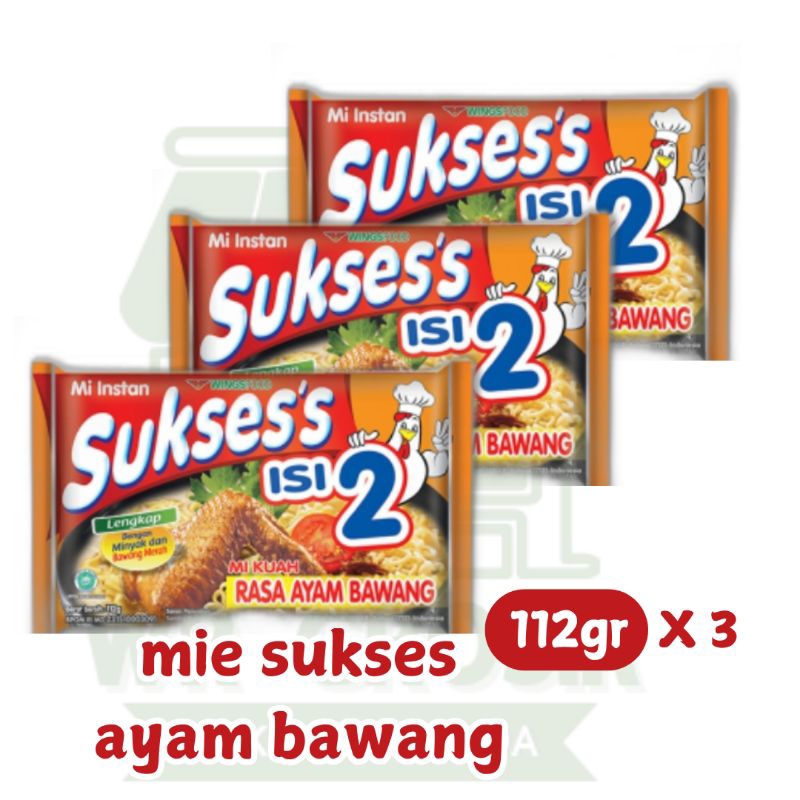 

Mi Instan Sukses' Isi 2 Rasa Ayam Bawang 112gr x 3