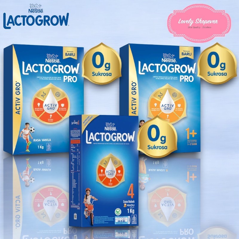 

LACTOGROW PRO 1+ / LACTOGROW 4 dengan ACTiVGRO Susu Madu & Vanila Box - 1000g 1000 g [3 tahun keatas]