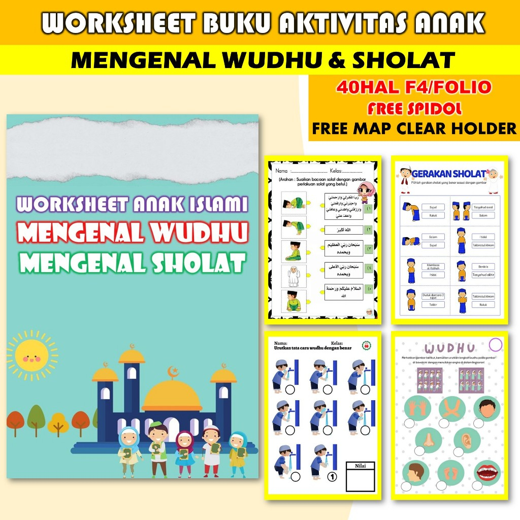 Buku Anak Islami Mengenal Wudhu dan Sholat - Buku Belajar Anak Seri Wudhu dan Sholat - Buku Edukasi 