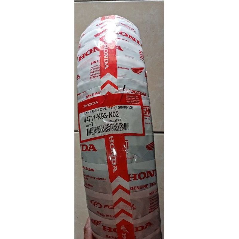 BAN DEPAN SCOOPY FEDERAL TUBLESS UKURAN 100/90-12