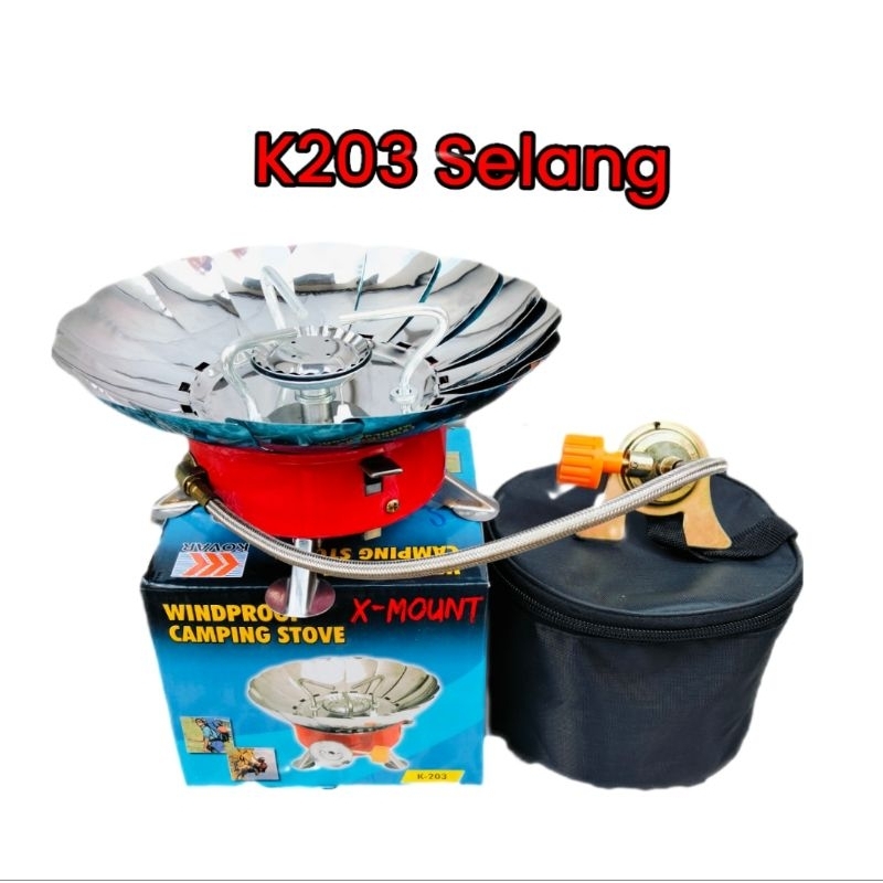 RB Kompor Camping Mini Portable Gas Stove Kotak Bulat Kompor Gunung Bunga Selang