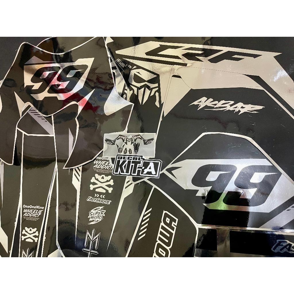 Decal Honda CRF 150L premium Decal elegan hitam Crome silver CRF