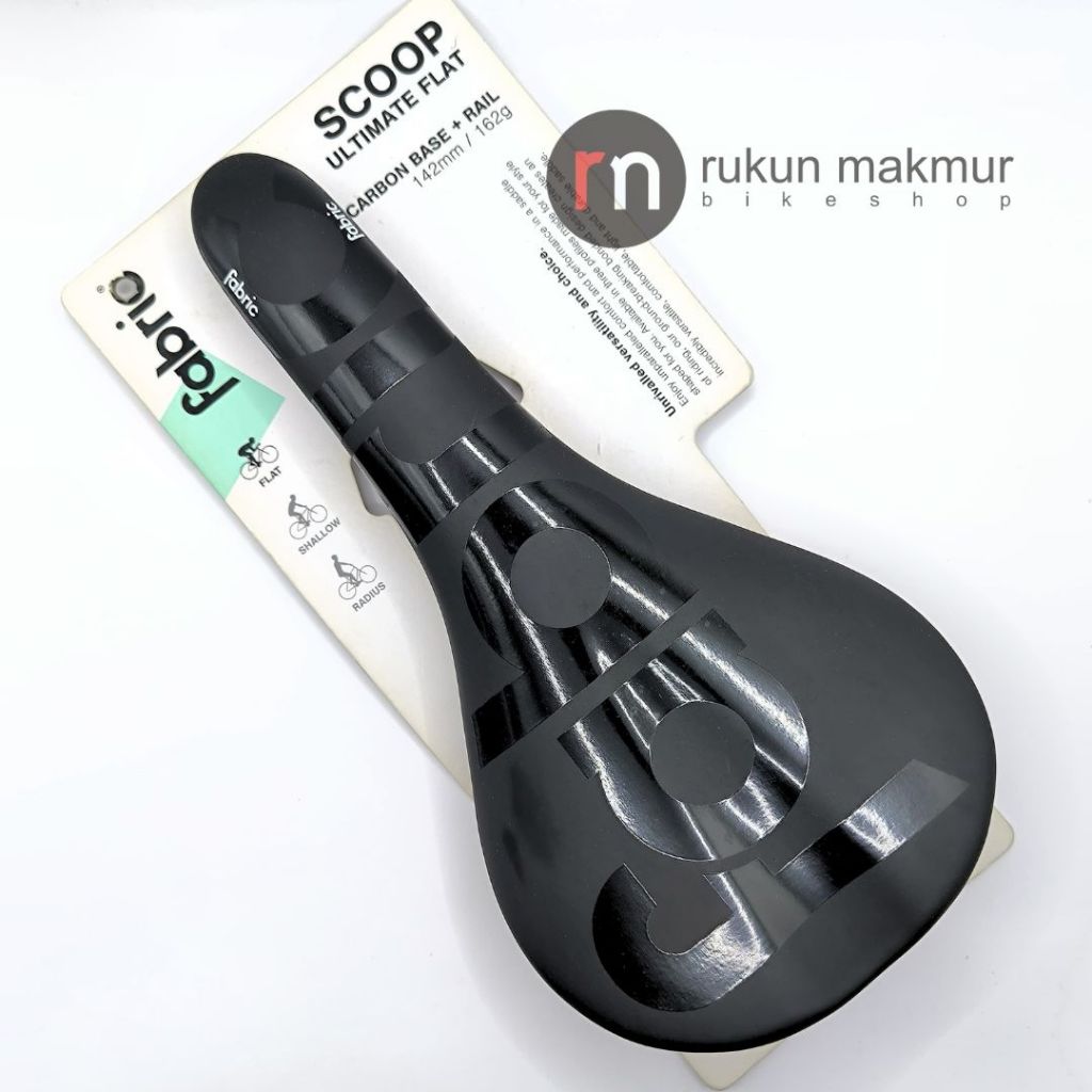 FABRIC Saddle SCOOP ULTIMATE FLAT Full Carbon Team Flat 142mm - Sadel Sepeda Balap Road Bike / MTB /