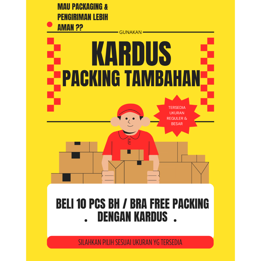 TAMBAHAN DUS PACKING BH | 5 PCS BH | 10 PCS BH | 15 PCS BH | BELI 10 PCS BH FREE PACKING DUS