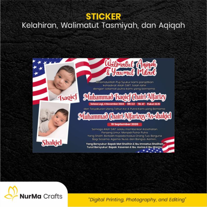 

Stiker Bayi (Walimatut Tasmiyah dan Aqiqah) - Kertas Sticker Bontak / Kertas Art Cartoon